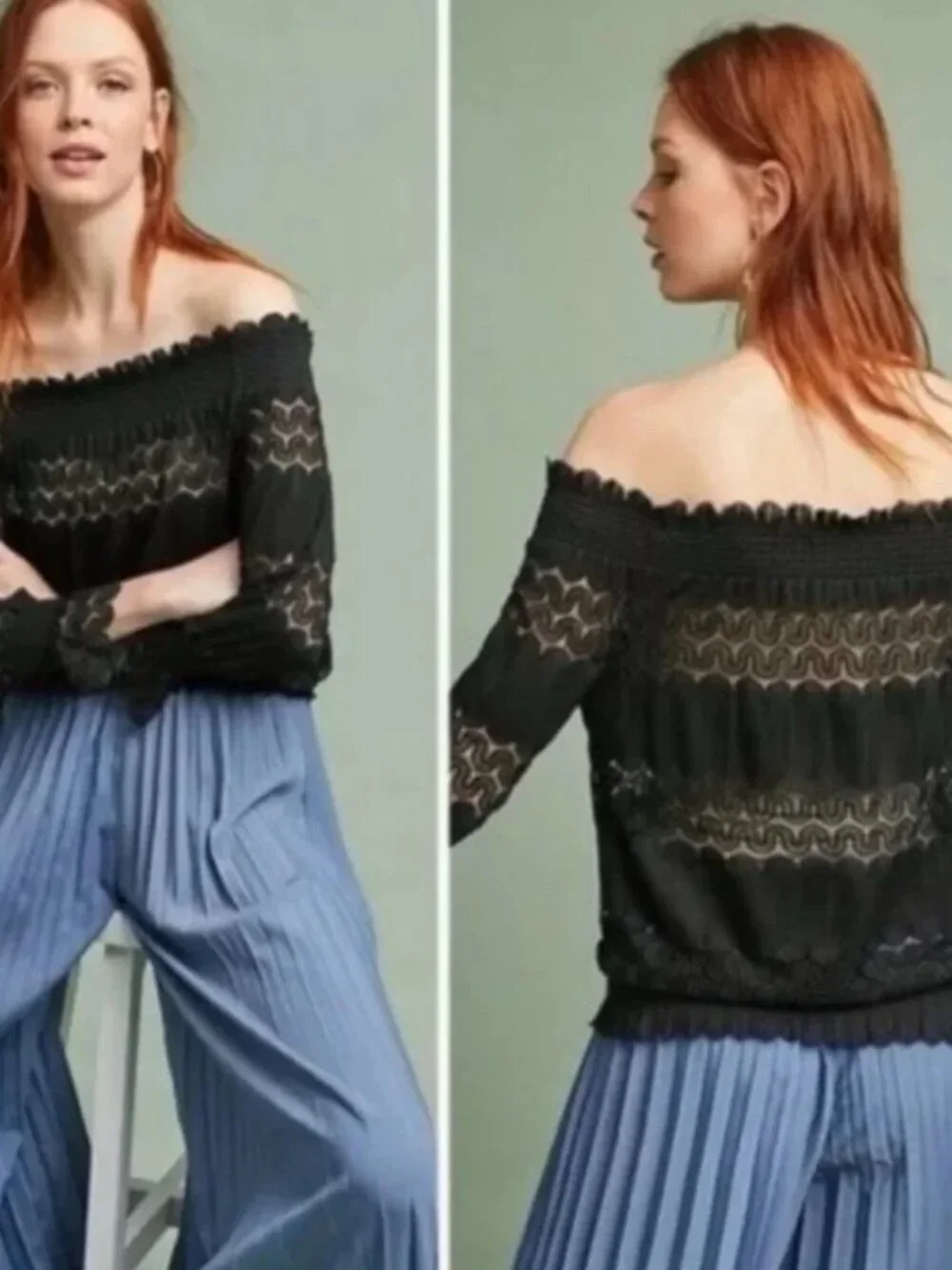NWT Anthropologie Deletta Riley Off the Shoulder Top Womens Size XS